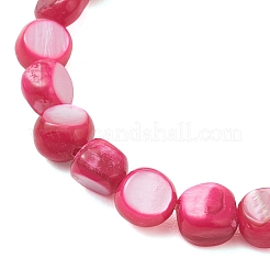 Dyed Natural Freshwater Shell Beads Stretch Bracelets&nbsp;BJEW-JB13397