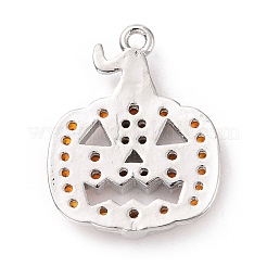 Eco-friendly Brass Micro Pave Dark Orange Cubic Zirconia Pendants&nbsp;KK-D079-22P
