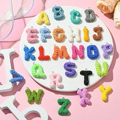 52Pcs 26 Styles Opaque Resin Pendants&nbsp;RESI-CJ0003-87