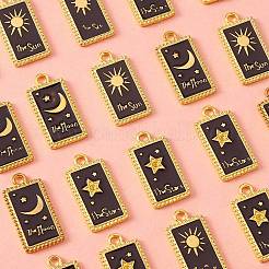 24Pcs 3 Style Rack Plating Golden Alloy Enamel Pendants&nbsp;ENAM-SZ0003-04