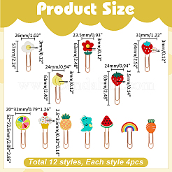 48Pcs 12 Styles Cute Silicone Paper Clips&nbsp;AJEW-ME0002-06