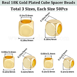150Pcs 3 Style Brass Beads&nbsp;KK-CN0002-71G