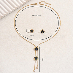 Stainless Steel Shell Heart Flower Fan Tassel Jewelry Set for Women&nbsp;XK7928-1