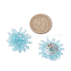 Flower Handmade Glass Seed Beads Stud Earrings&nbsp;EJEW-MZ00680-01