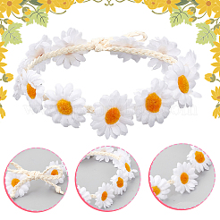 2Pcs Cloth Small Sunflowe Wreath Headband&nbsp;OHAR-CP0001-20B