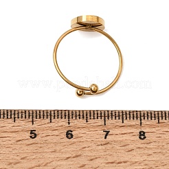 Triangle 304 Stainless Steel Open Cuff Bangle Makings with Bezel Tray&nbsp;SA-CBABF3F-04G-03