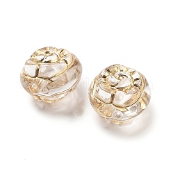Metal Enlaced Transparent Acrylic Beads&nbsp;MACR-M045-02