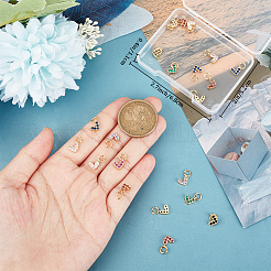 24Pcs 8 Colors Brass Micro Pave Cubic Zirconia Charms&nbsp;ZIRC-BBC0002-07