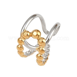 304 Stainless Steel Double Color Cuff Rings&nbsp;RJEW-S635-01GP-16