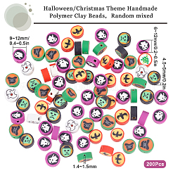 200Pcs Halloween/Christmas Theme Handmade Polymer Clay Beads&nbsp;CLAY-SC0001-44