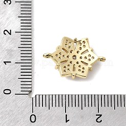 Brass Micro Pave Cubic Zirconia Connector Charms&nbsp;KK-L258-03B-G