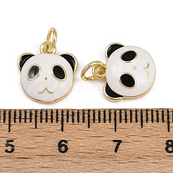 Brass Enamel Panda Shape Charms&nbsp;KK-B150-09G