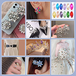 192Pcs 12 Colors Glass Rhinestone Cabochons&nbsp;GLAA-PH0004-37