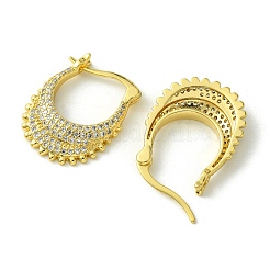 Brass with Cubic Zirconia Hoop Earrings&nbsp;EJEW-K267-05G