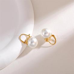 Pearl Earrings Gray Round Ball Hoop Dangle Earrings Stud Elegant Shell Pearl Drop Stud Imitation Freshwater Cultured Pearls Earrings Brass Charms Jewelry Gift for Women&nbsp;JE1096A