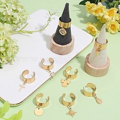 8Pcs 304 Stainless Steel Open Cuff Finger Ring&nbsp;RJEW-SC00005