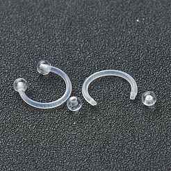 Acrylic Circular/Horseshoe Barbell with Double Round Ball&nbsp;X1-AJEW-P084-04B