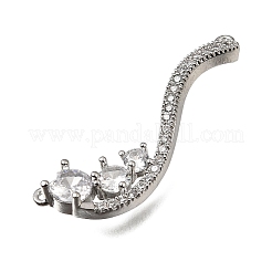 Brass Micro Pave Clear Cubic Zirconia Connector Charms&nbsp;CU-CBA3569-04P-D