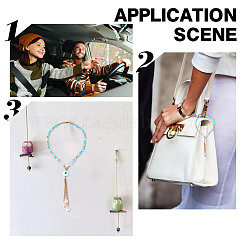 Glass & Pearl Beaded Car Hanging Decorations&nbsp;HJEW-DR00017