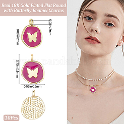 10Pcs Brass Enamel Pendants&nbsp;KK-BBC0020-43