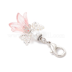Glass Seed Beads & Acrylic Flower Angel Pendant Decorations&nbsp;HJEW-MZ00392