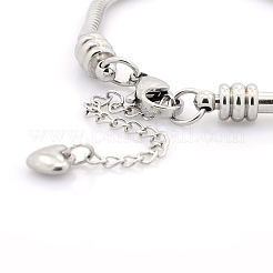 Tarnish Resistant 304 Stainless Steel European Style Round Snake Chains Bracelets&nbsp;STAS-J015-02