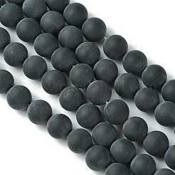 Grade A Natural Black Agate Beads Strands&nbsp;G447-5