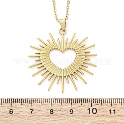 Shining Heart 304 Stainless Steel Pendant Necklaces&nbsp;NJEW-M096-37G