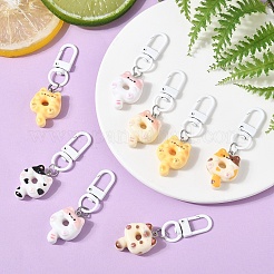 10Pcs Cartoon Cat Doughnut Resin Pendant Decorations&nbsp;KEYC-YW00205
