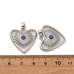Brass Micro Pave Cubic Zirconia Pendants&nbsp;KK-F903-10P
