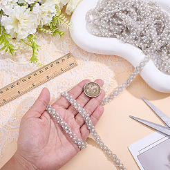 Grenadine & Plastic Pearl Ribbon&nbsp;OCOR-WH0105-170A