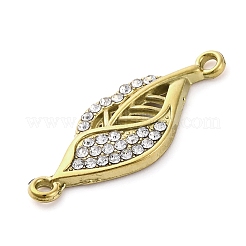 304 Stainless Steel Crystal Rhinestone Leaf Connector Charms&nbsp;LS-STAS-V003-06G