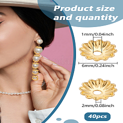 40Pcs Brass Bead Caps&nbsp;KK-LP0001-55