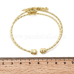Brass Micro Pave Cubic Zirconia Cuff Bangles&nbsp;BJEW-F526-05G