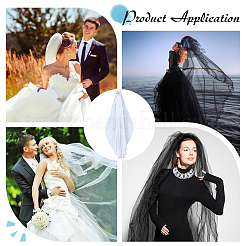 Organza & Imitation Pearls & Iron Lace Long Bridal Veils&nbsp;AJEW-WH0596-965A-01
