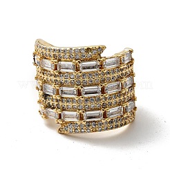 Clear Cubic Zirconia Chunky Open Cuff Rings&nbsp;RJEW-G255-02G