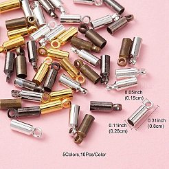 50Pcs 5 Colors Brass Cord Ends&nbsp;KK-YW0002-12