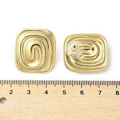 304 Stainless Steel Rectangle with Spiral Stud Earrings&nbsp;EJEW-V006-05G