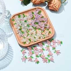 50Pcs Transparent Acrylic Pendants&nbsp;PALLOY-FS00038-04