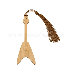 Guitar Bamboo Bookmarks with Tassels for Book Lover&nbsp;AJEW-WH0034-39