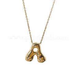 Brass Chunky Initial Pendant Necklaces&nbsp;WG97A63-01