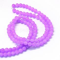Baking Paint Imitation Jade Glass Round Bead Strands&nbsp;DGLA-Q021-10mm-44
