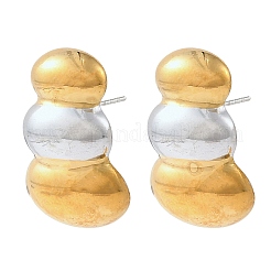 Two Tone 304 Stainless Steel Stud Earrings&nbsp;SA-G001-02GP