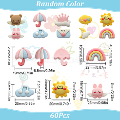 60Pcs Opaque Resin Cabochons&nbsp;RESI-SC0002-54