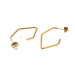 Ion Plating(IP) 304 Stainless Steel Stud Earrings for Women&nbsp;EJEW-M028-07G