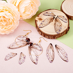 Transparent Resin Light Rose Rhinestone Pendants Set&nbsp;RESI-TAC0002-47A