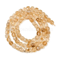 Heated Natural Citrine Beads Strands&nbsp;G-B175-C06-4x4mm