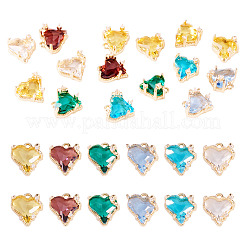 15Pcs Brass Micro Pave Cubic Zirconia with Glass Charms&nbsp;KK-TA0001-81
