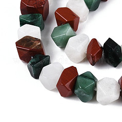Natural Fuchsite & Red Jasper & Rainbow Moonstone Beads Strands&nbsp;G-T144-16A-01