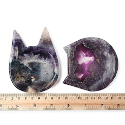 Natural Fluorite Carved Cat Shape Figurines Statues for Home Desktop Decoration&nbsp;DJEW-A016-03